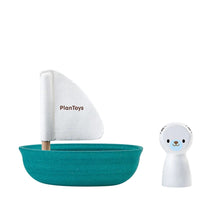 Load image into Gallery viewer, Plan Toys Sailing Boat With Polar Bear