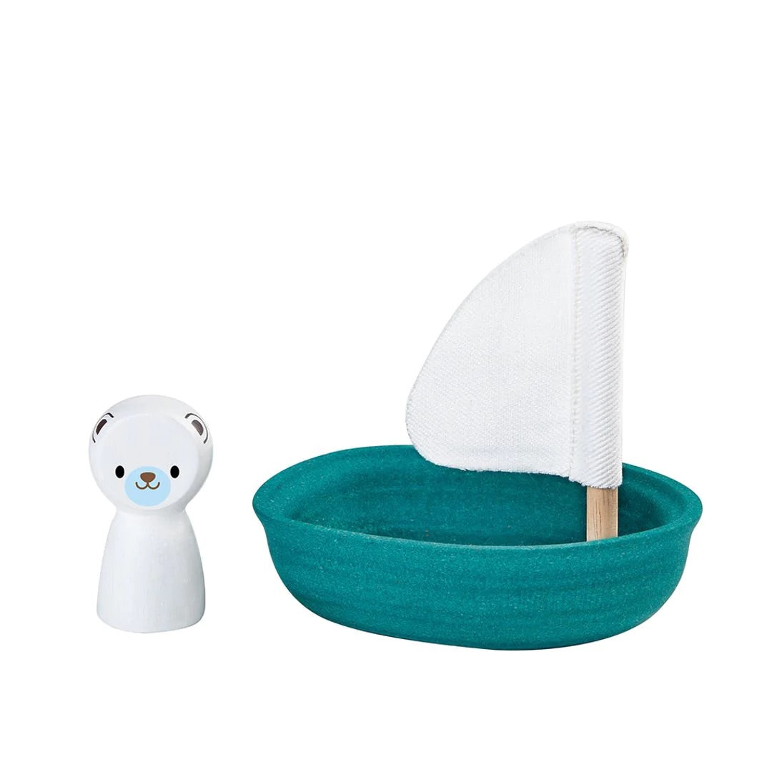 Plan Toys wooden Sailing Boat With Polar Bear