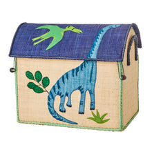 Load image into Gallery viewer, Rice Raffia Toy Storage Basket: Dinosaur Theme - Small