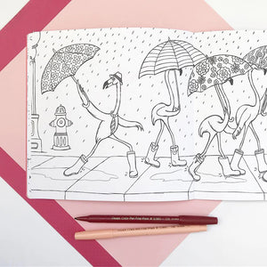 Amelie Legault The Pink Flamingos: A Very Pink Adventure colouring book