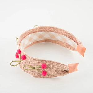 Cherries headband made with raffia for kids/children from meri meri