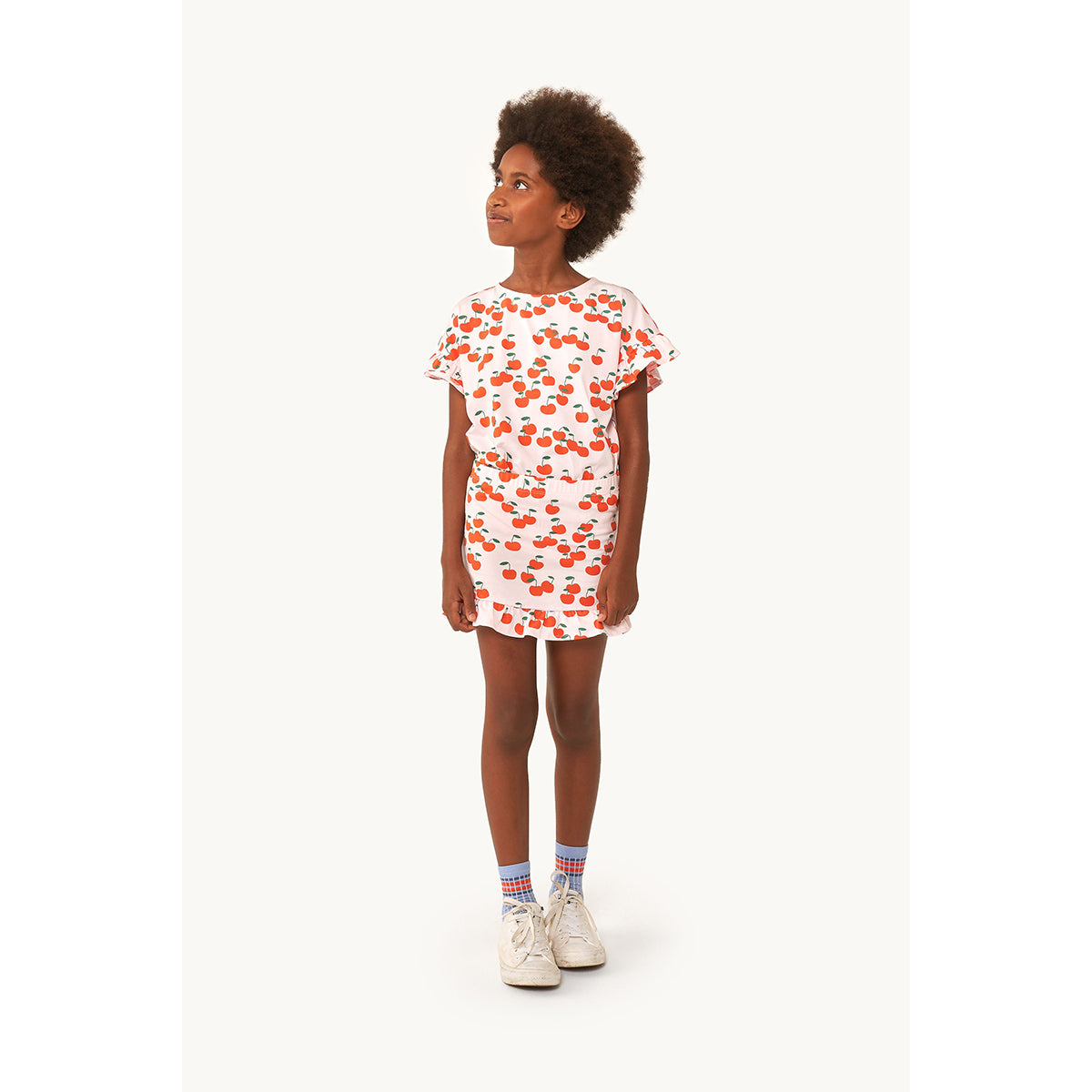 Tiny Cottons Cherries Frill Tee cotton blend